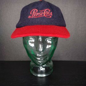 VINTAGE Pepsi Cola Red Script Wool Snapback Hat